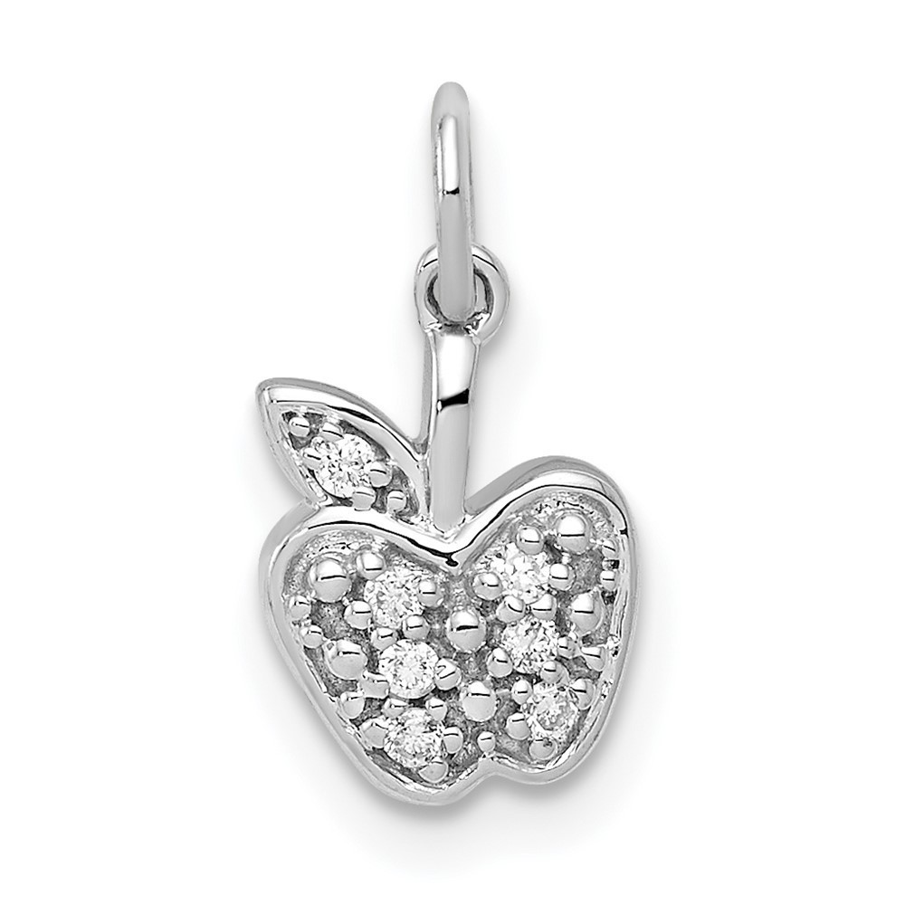 Million charms 14k White Gold Diamond Apple Necklace Charm Pendant